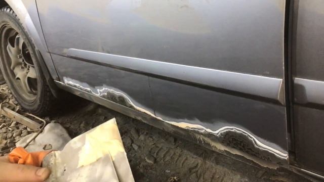 как убрать жуки внизу дверей Astra H астра H покраска в гараже