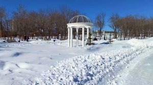 Магнитогорск, прогулка по заснеженному парку у Вечного огня (13.03.2021)