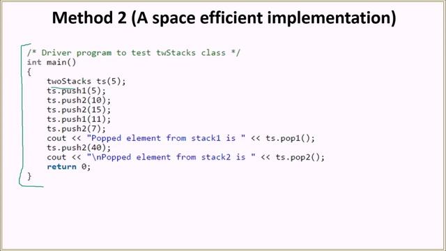 Implement two stacks in an array | GeeksforGeeks смотреть онлайн