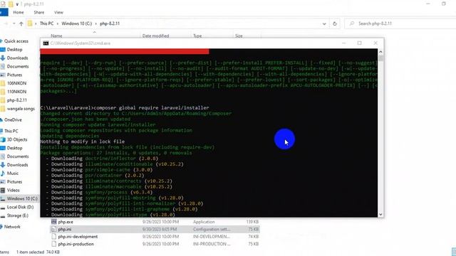 Laravel setup ( fixed php.ini and locking ) part -2. #fixedphp.ini#lockingcomposerlaraveldownload смотреть онлайн