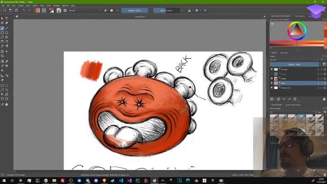 Рисуем персонажа-монстра к игре в Krita смотреть онлайн