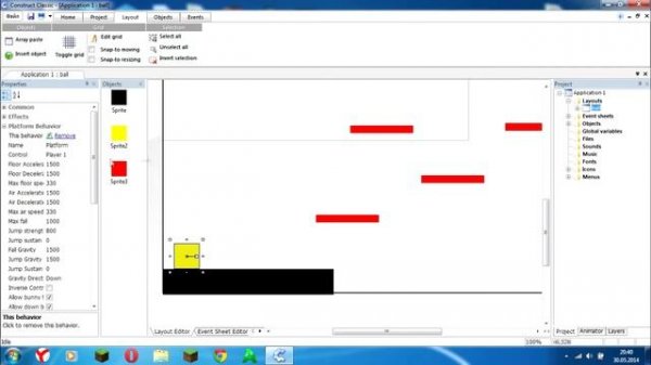 Уроки по Construct Classic №1:Делаем 2D платформер