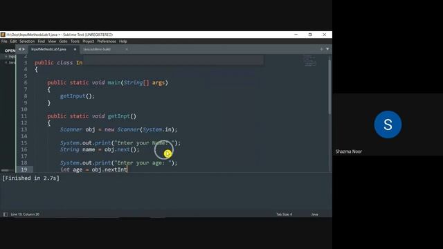 L1T1 | getInput() | printInput() | Input Validation | Oop | Java | Programming смотреть онлайн