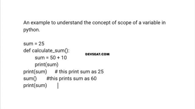 Scope of a variable in python смотреть онлайн