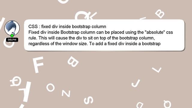 CSS : fixed div inside bootstrap column смотреть онлайн