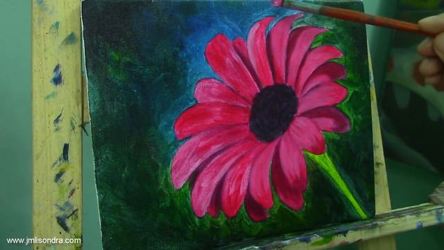 How to Paint a Daisy Flower in Real Time Acrylic Painting Tutorial by JM Lisondra смотреть онлайн