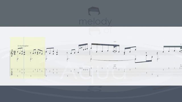 Melody of Aqua from Sailing to the World - Solo Guitar with sheets/tabs смотреть онлайн