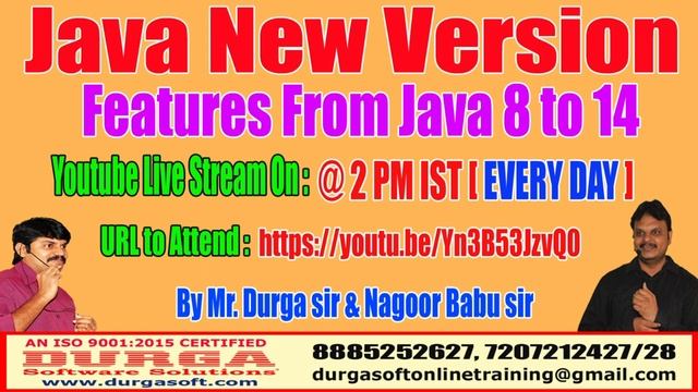 Java New Version Features From Java 8 to 14 by Durga sir & Nagoor Babu sir смотреть онлайн