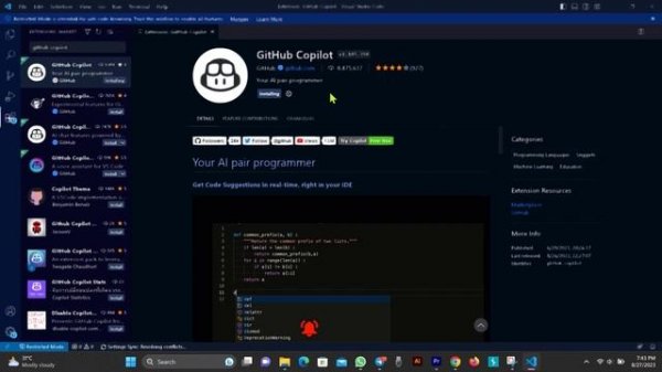 Install GitHub Copilot in VSCode & PyCharm | Step-by-Step Tutorial Part -2 2023#ai #github #copilot