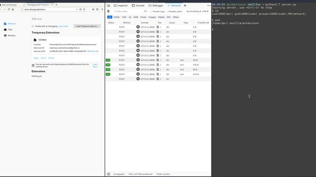 ShellFox - Firefox reverse shell webextension смотреть онлайн