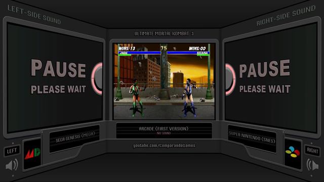 Ultimate Mortal Kombat 3 (16 bit) Head to Head Comparison (All Stages/ Kombat Zones) смотреть онлайн