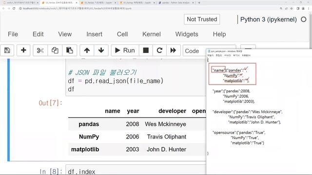 [데이터분석 기초] 판다스 데이터프레임 파일 입출력(CSV, Excel, JSON 등) смотреть онлайн