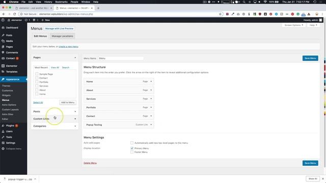 How to Trigger an Elementor Built Popup with a Native WordPress Menu Link смотреть онлайн