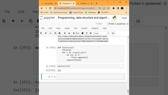 Programming, data structure and algorithm with python Jupyter Notebook Google Chrome 2022 09 13 смотреть онлайн