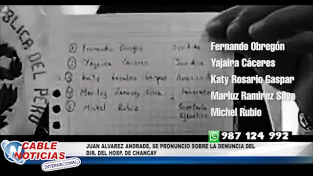 JUAN ALVAREZ ANDRADE, SE PRONUNCIO SOBRE LA DENUNCIA DEL DIR DEL HOSP DE CHANCAY смотреть онлайн