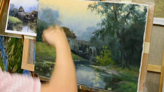 Пишем этюд В.Д.Поленова "Старая Мельница" (Часть 3-я) смотреть онлайн