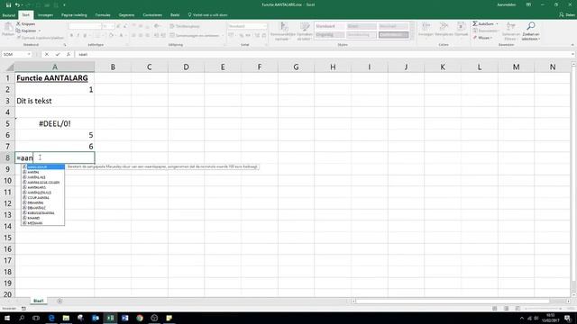 R 2 8 Functie AANTALARG