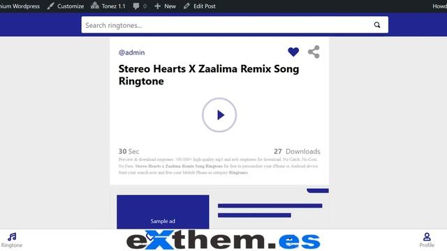 iTones Premium Themes Wordpress for MP3 Ringtones смотреть онлайн