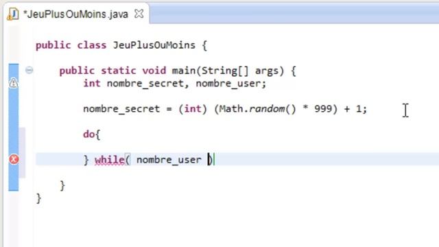 PROGRAMMER EN JAVA (Débutant) - 36 - Jeu "Plus ou Moins" смотреть онлайн
