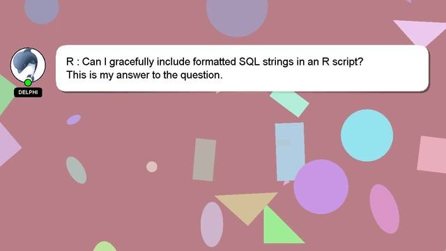 R : Can I gracefully include formatted SQL strings in an R script? смотреть онлайн