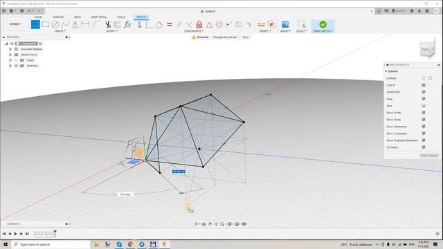 Правильный икосаэдр или кубик D20. Fusion 360, без формул. смотреть онлайн