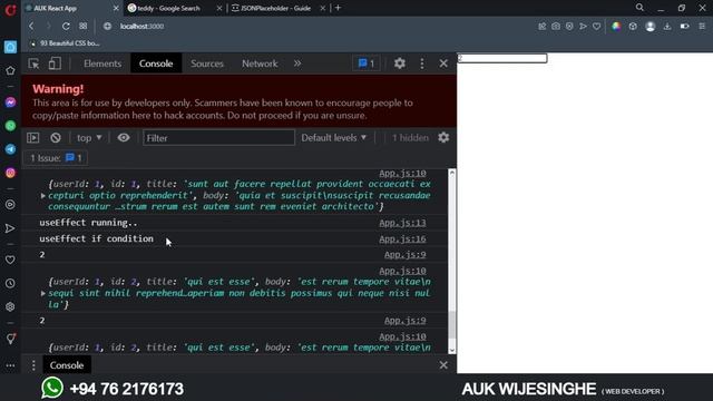 ? REACT JS | COMPLETE TUTORIAL - Part 09 | SINHALA | useEffect Practical | AUK Learning Center смотреть онлайн