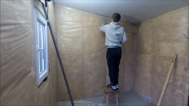 Обшивка стен и потолка гипсокартоном в котельной | Каркасная котельная | Бытовка | Сарай смотреть онлайн