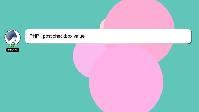 PHP : post checkbox value смотреть онлайн