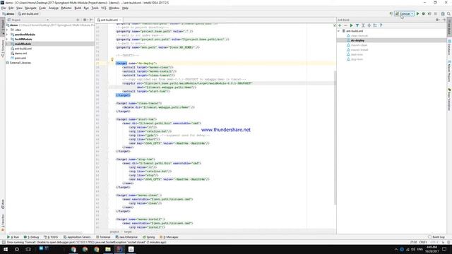 2017: Springboot Multi Module Project 13 Deploy to external Tomcat with ANT & Maven and start debug смотреть онлайн