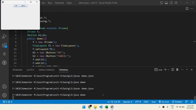 5 Add Button on container with the help of swing and layout смотреть онлайн