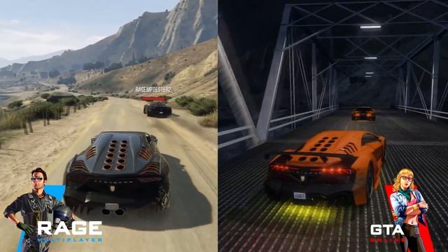 RAGE:MP 0.1 vs GTA Online: vehicle sync comparison смотреть онлайн