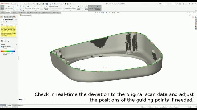 3D Sketching on scan data - Scan to CAD for SOLIDWORKS смотреть онлайн