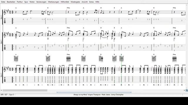 Wayne Thompson - Always on my Mind - Tabs смотреть онлайн