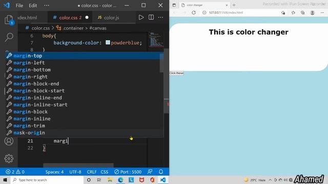 How to Create a color changing web page using javascript with Event listener смотреть онлайн