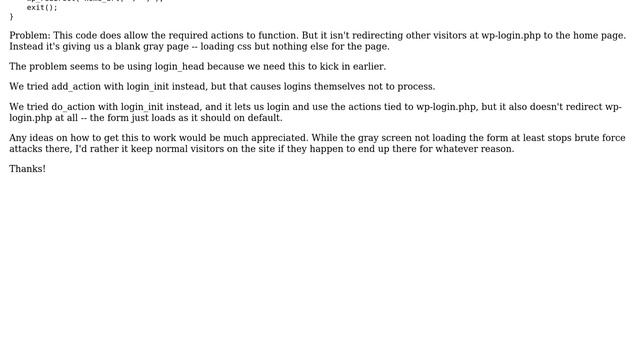 Wordpress: How can I redirect wp-login.php but still allow logout and other actions? смотреть онлайн