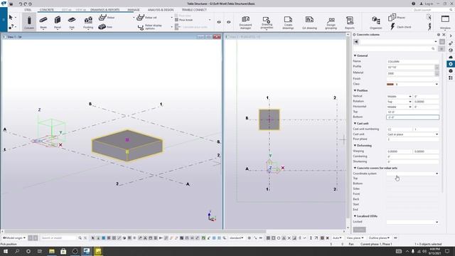 5. Tekla Structures Tutorials | Drawing column and Modifying column in Tekla structures 2021 смотреть онлайн