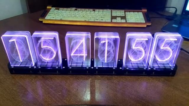 Светодиодные часы Acrylic led nixie clock S6 смотреть онлайн