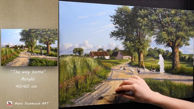 2 PART Summer Landscape Painting | Acrylic Painting 