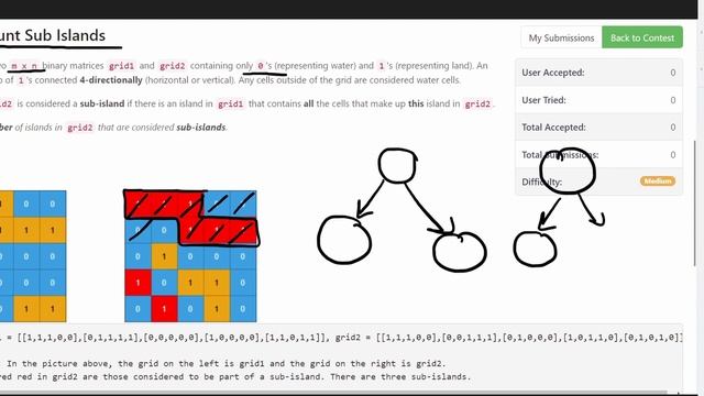 Count Sub Islands - DFS - Leetcode 1905 - Python смотреть онлайн