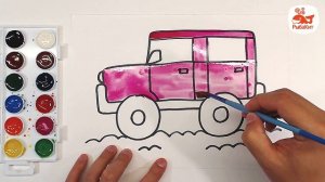 Как нарисовать МАШИНУ : Акварель АВТОМОБИЛЬ