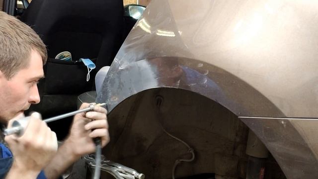 Шкода Рапид. Ремонт заднего крыла. Кузовной ремонт. смотреть онлайн