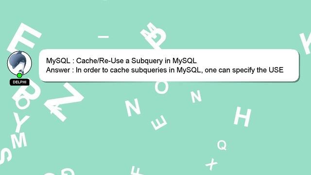 MySQL : Cache/Re-Use a Subquery in MySQL смотреть онлайн
