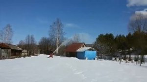 Снегоуборочник Торнадо 2460 на гусях и весна