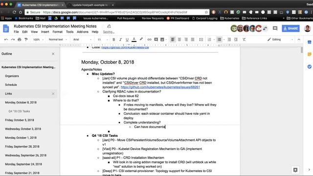 Kubernetes SIG Storage - CSI Implementation Workgroup 20181008 смотреть онлайн