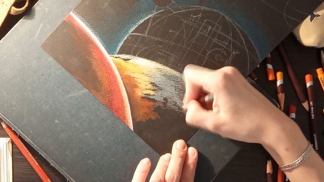 Рисуем на тонированной бумаге. Графика, цветные карандаши. Видео занятие) смотреть онлайн