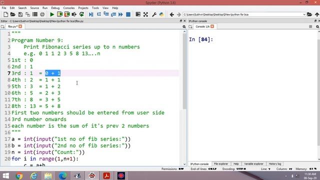 Python Lab Part 9 : Print Fibonacci series up to n numbers e.g. 0 1 1 2 3 5 8 13…..n смотреть онлайн