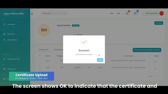 Firmware OTA (Step-1 of 2) - Upload FW publisher's certificate and FW image files смотреть онлайн