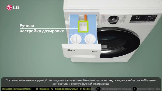 Как использовать систему ezDispense на стиральной машине LG смотреть онлайн
