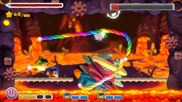 Kirby and the Rainbow Curse / Paintbrush - All Boss Battles (100% Multiplayer Walkthrough) смотреть онлайн
