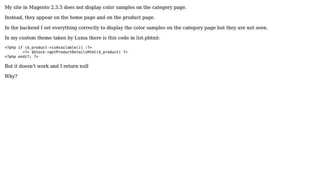 Magento: Magento 2 - Color swatches not display in Category Page смотреть онлайн